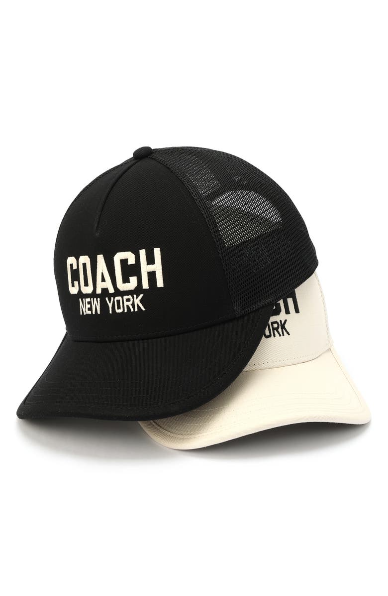 COACH New York Trucker Hat, Alternate, color, Chalk