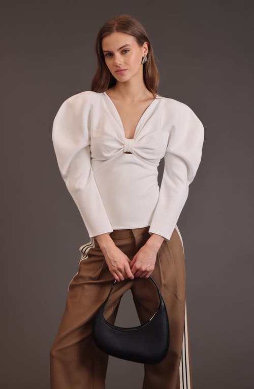 Avec Les Filles Exaggerated Dolman Sleeve Sweater In Neutral