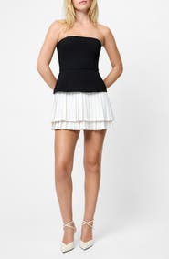 French Connection Azra Strapless Mixed Media Minidress