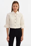LAMARQUE Carolina D | Denim Ruffle Sleeve Jacket