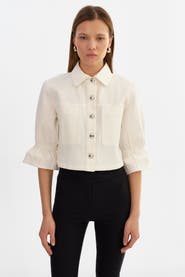LAMARQUE Carolina D | Denim Ruffle Sleeve Jacket
