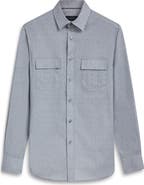Bugatchi Julian Shaped Fit Heather Stretch Cotton Button-Up Shirt