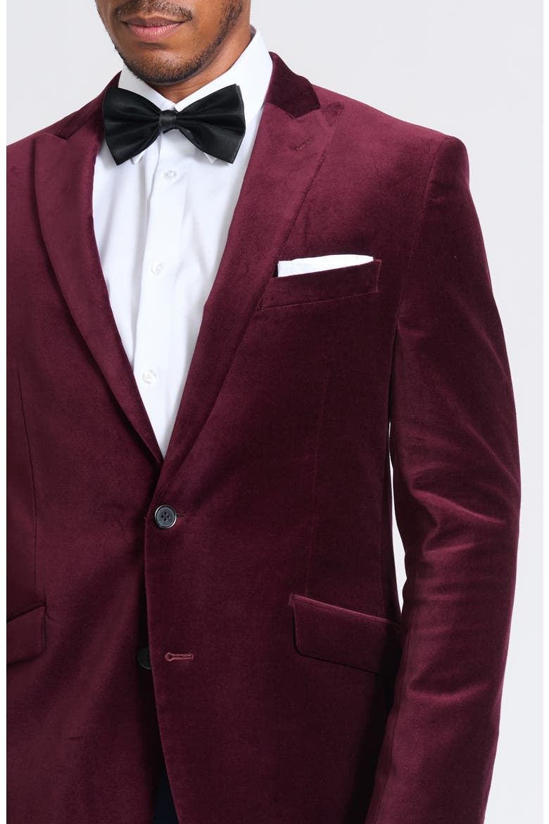 SAVILE ROW Velvet Blazer, Alternate, color, BURGUNDY