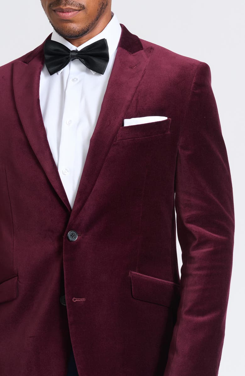 SAVILE ROW CO SAVILE ROW Velvet Blazer, Alternate, color, Burgundy
