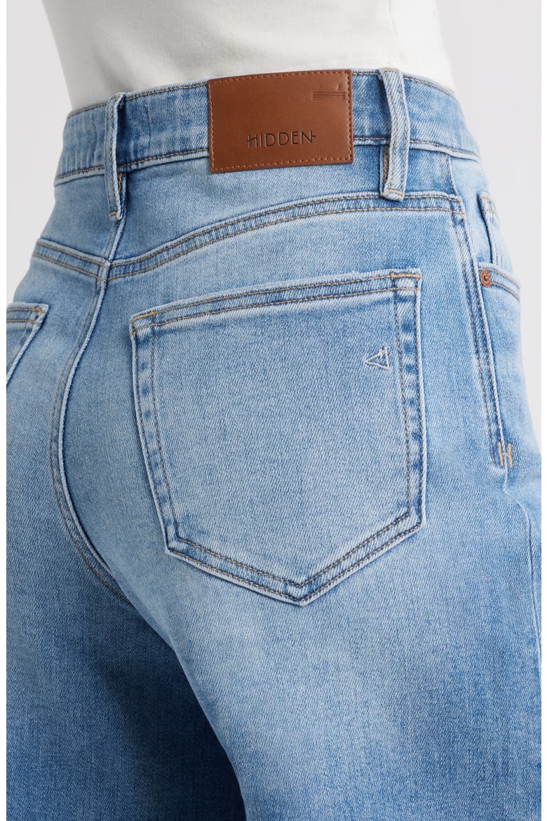 Cuffed High Waist Ankle Wide Leg Jeans, Alternate, color, MED.WASH
