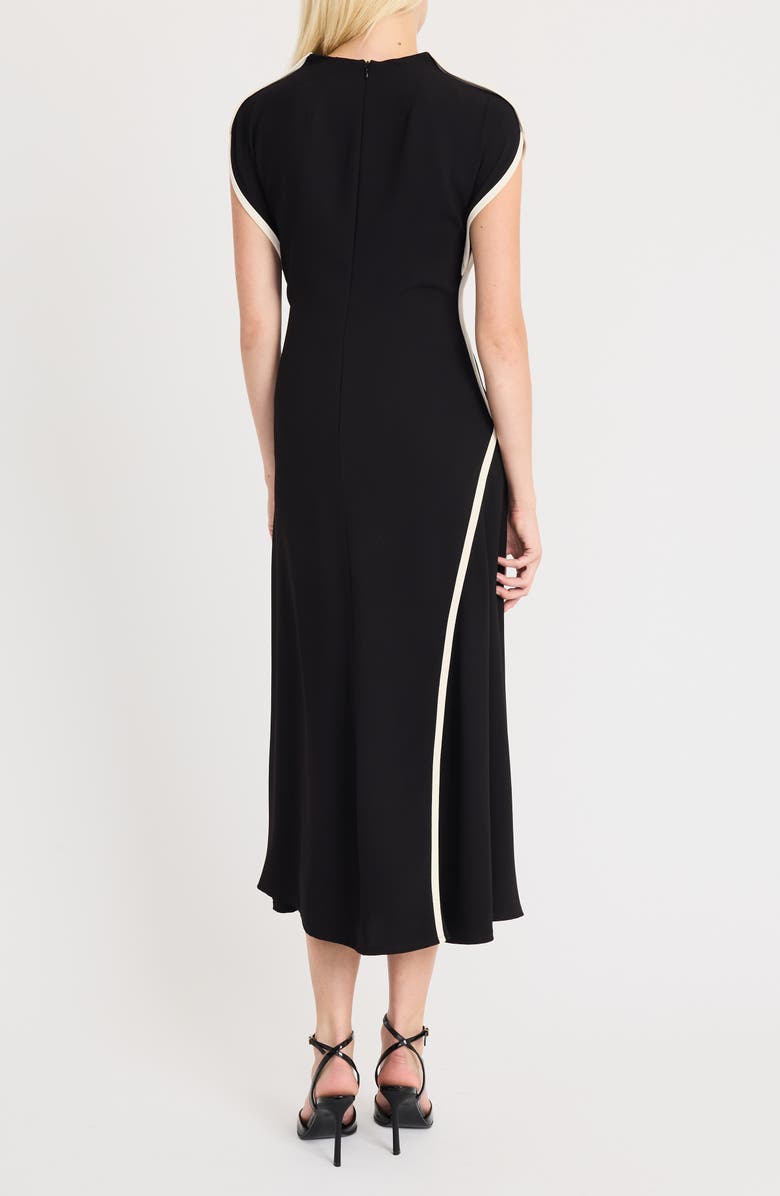 Luxely Drape Contrast Trim Dress, Alternate, color,