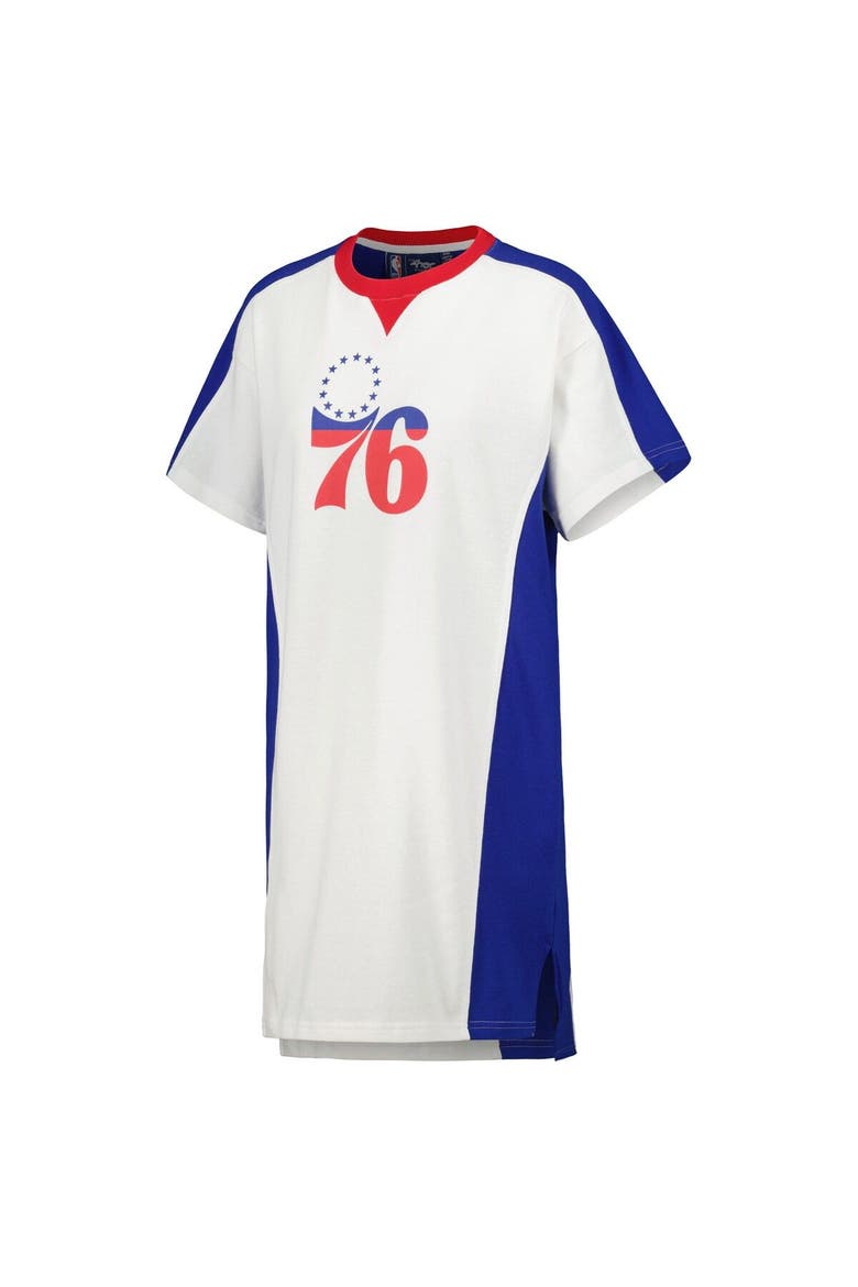 Women's G-III 4Her by Carl Banks White Philadelphia 76ers Free Throw T-Shirt Dress, Alternate, color, White
