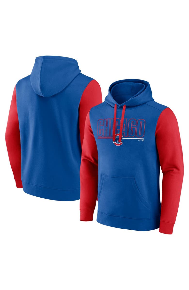 FANATICS Men's Fanatics Royal Chicago Cubs Outline Fleece Pullover Hoodie, Alternate, color, 