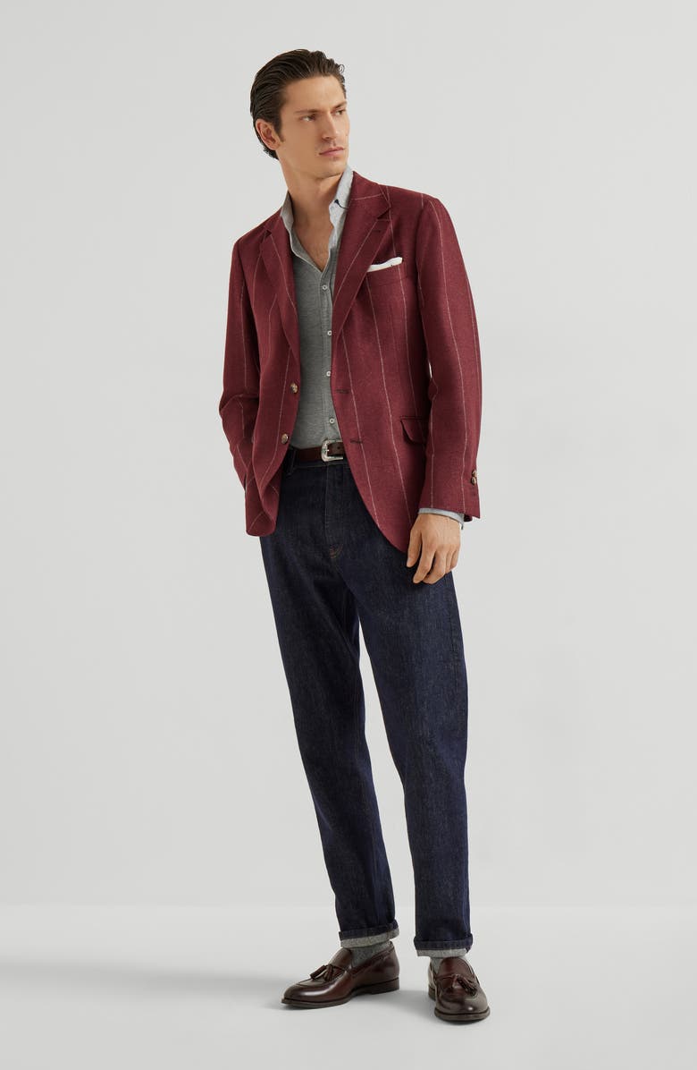 Brunello Cucinelli Lightweight jersey shirt, Alternate, color, Grey