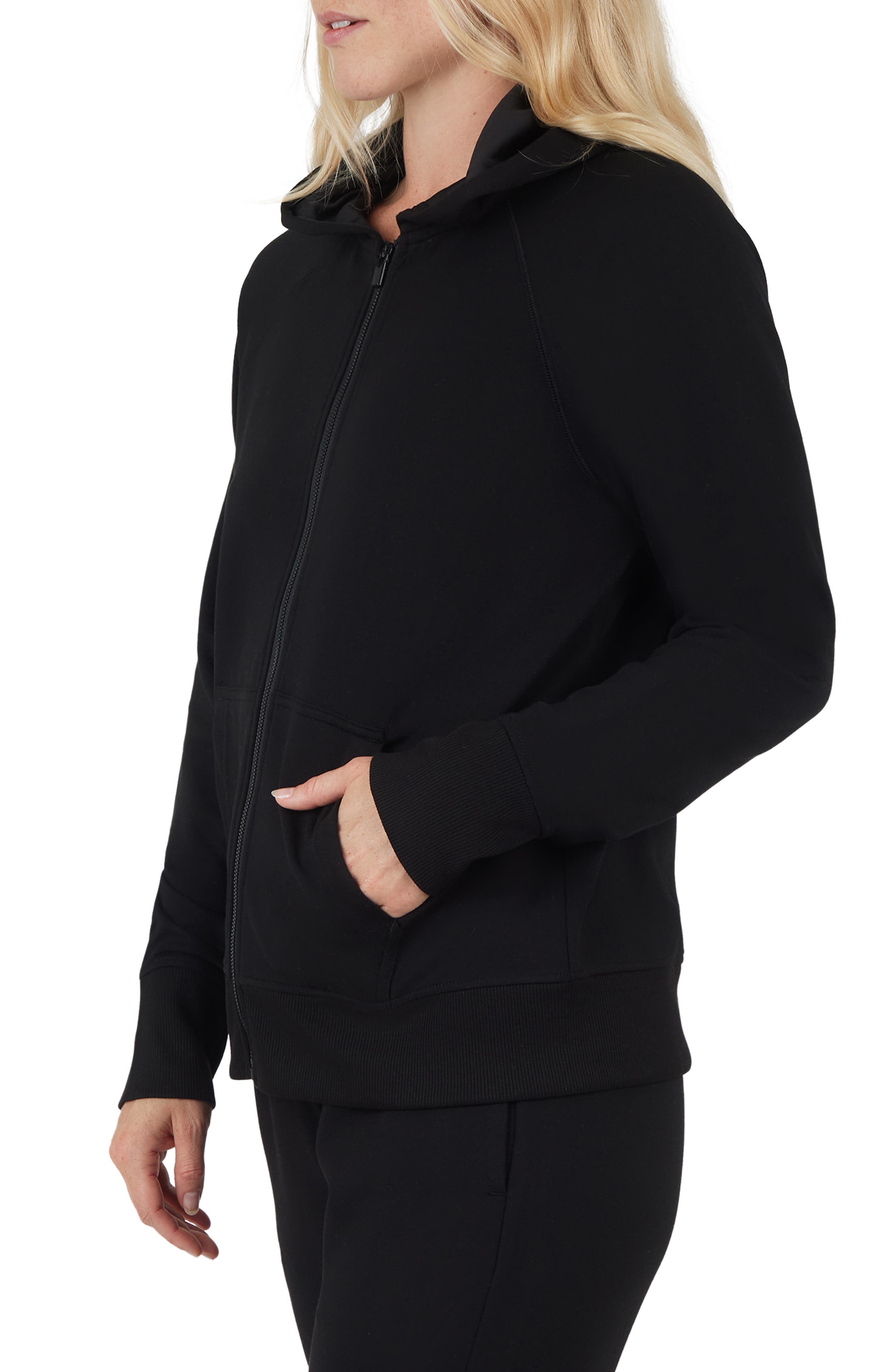 90 DEGREE BY REFLEX Brushed Terry Avery Zip Jacket (Women) | Nordstromrack