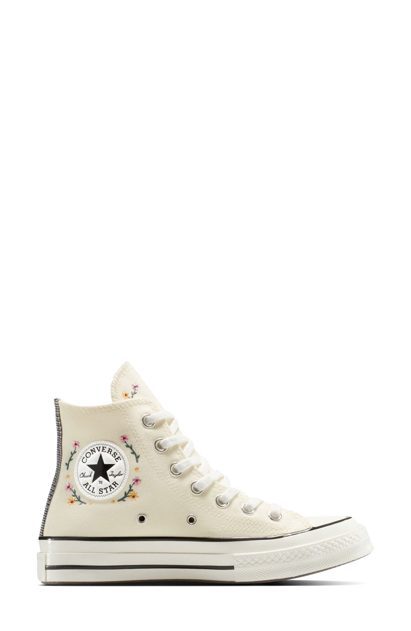 Converse Chuck 70 Floral Canvas High Top Sneaker, Alternate, color, Egret/ Black/ Frozen Acai