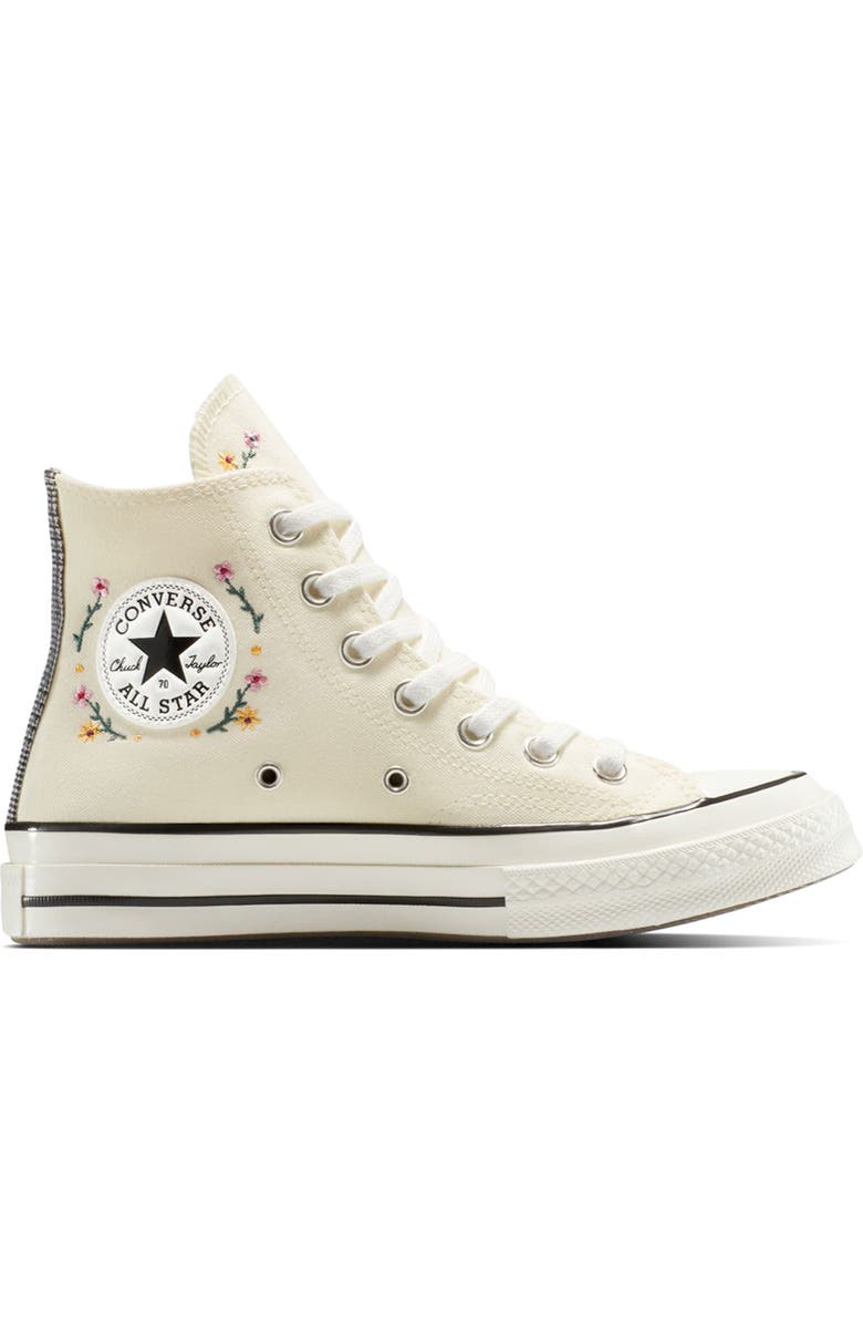 Converse Chuck 70 Floral Canvas High Top Sneaker, Alternate, color, Egret/ Black/ Frozen Acai