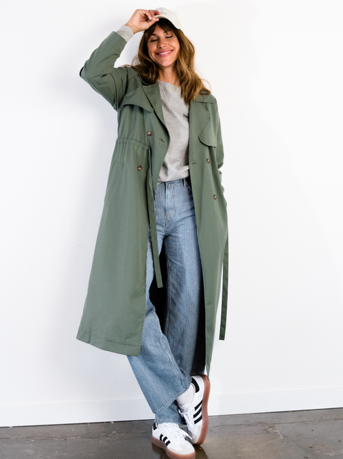 Able Kimberly Trench Coat In Green