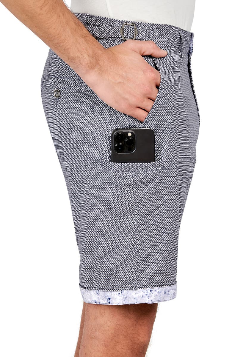 Brooklyn Brigade Slim Fit Downing Texture Print Flat Front Shorts, Alternate, color, Black