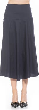 Alexia Admor Hadley Stretch Cotton Midi Skirt