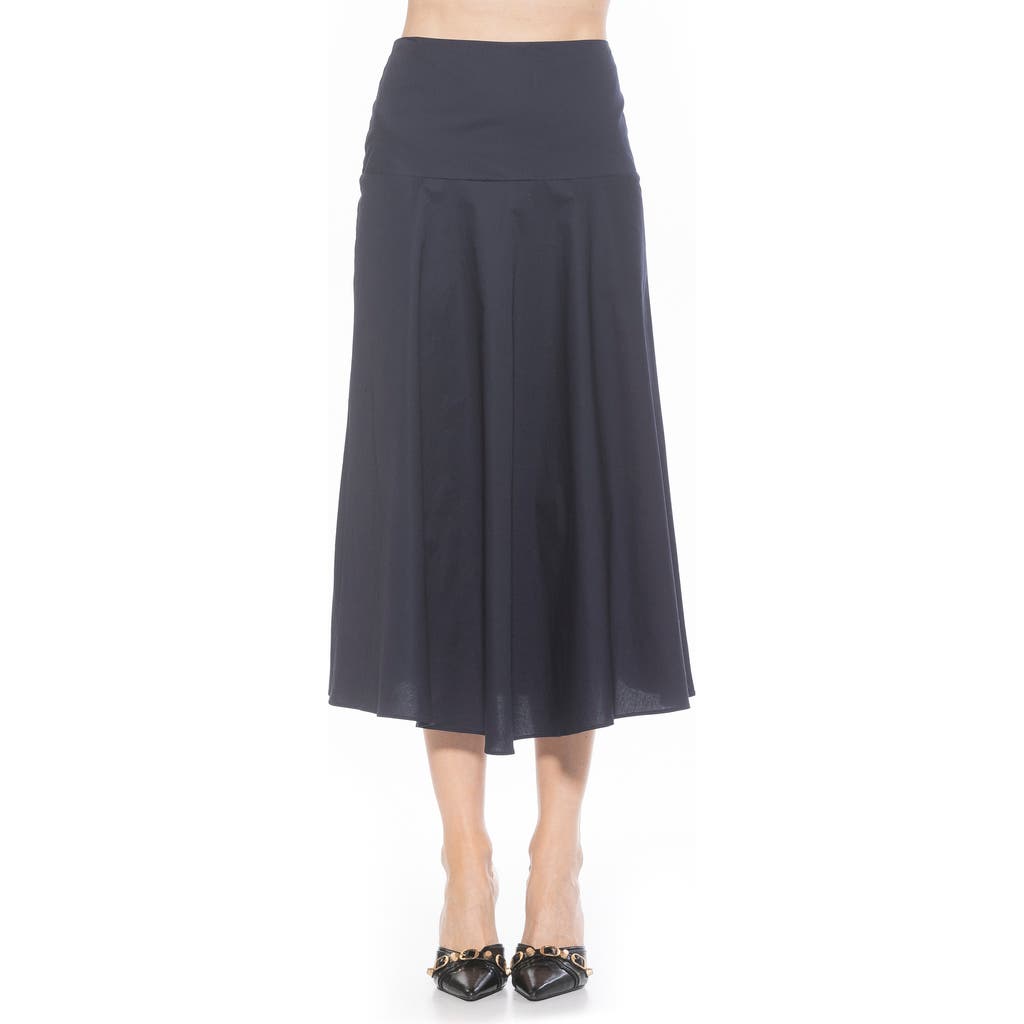 Alexia Admor Eliza Pleated Knit Skirt In Navy