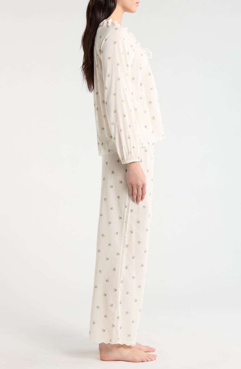 Reformation Paloma Floral Print Pajamas, Alternate, color, Petite Rose