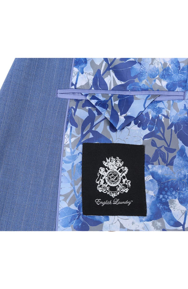 English Laundry Plaid Trim Fit Wool Blend Two-Piece Suit, Alternate, color, Blue