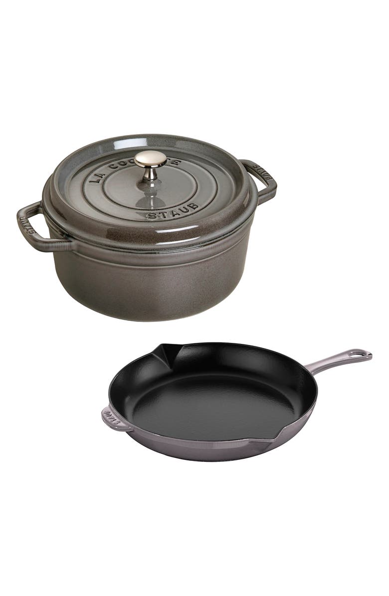 Staub 3-Piece Enameled Cast Iron Cookware Set, Main, color,