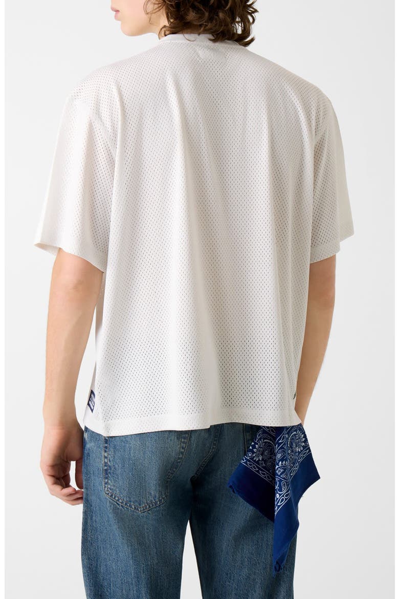 Boxy Crop Graphic Mesh Jersey, Alternate, color, WHITE