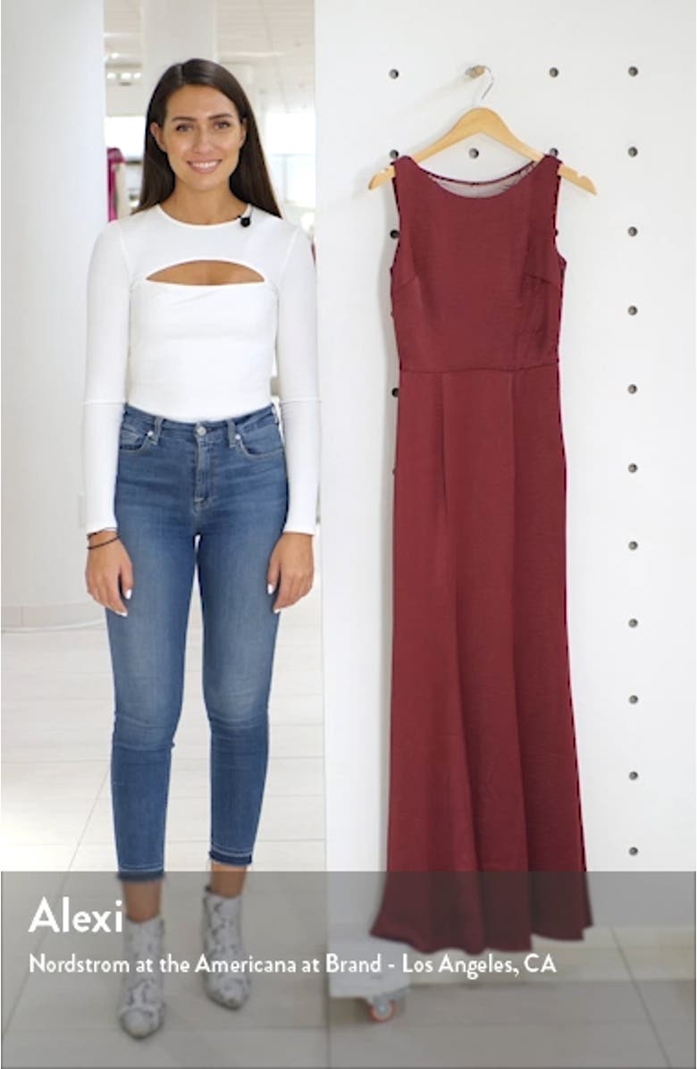 Lottie Lace Back Satin Trumpet Gown, sales video thumbnail