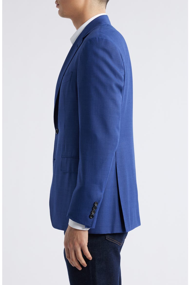 Kei Trim Fit Solid Blue Impeccabile Super 130s Wool Sport Coat, Alternate, color, BRIGHT BLUE