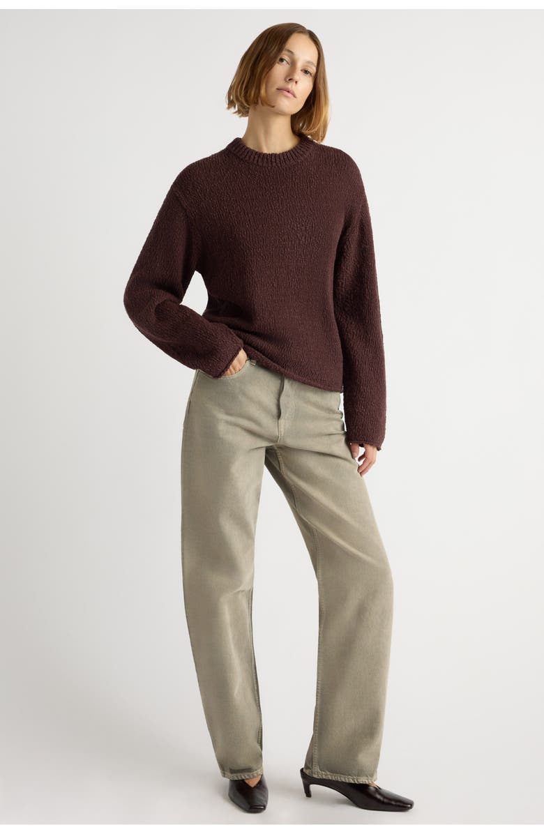 Modern Citizen Sonya Textured Organic Cotton Sweater, Alternate, color, Dark Umber