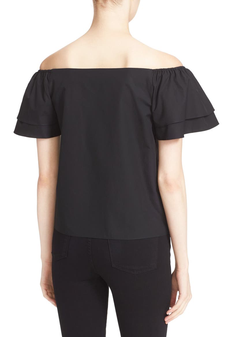 'Loryn' Off the Shoulder Cotton Blouse, Alternate, color, BLACK