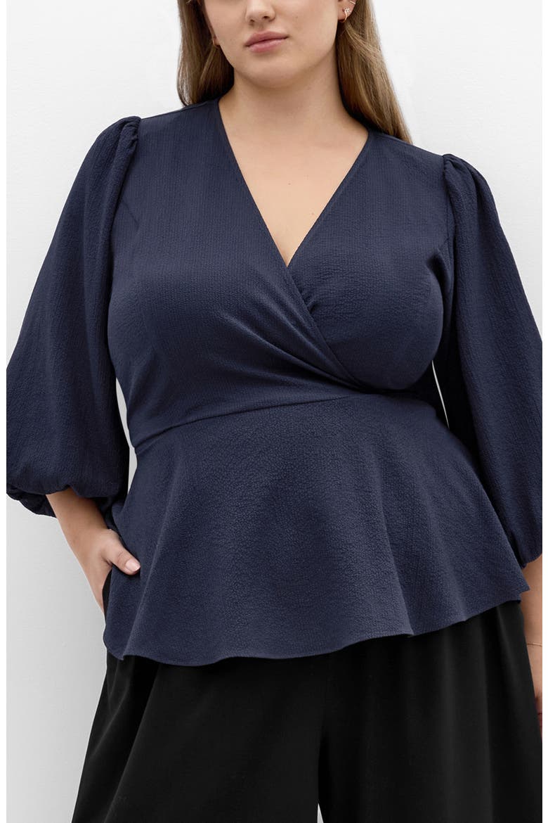 Celina Wrap Top, Main, color, NAVY