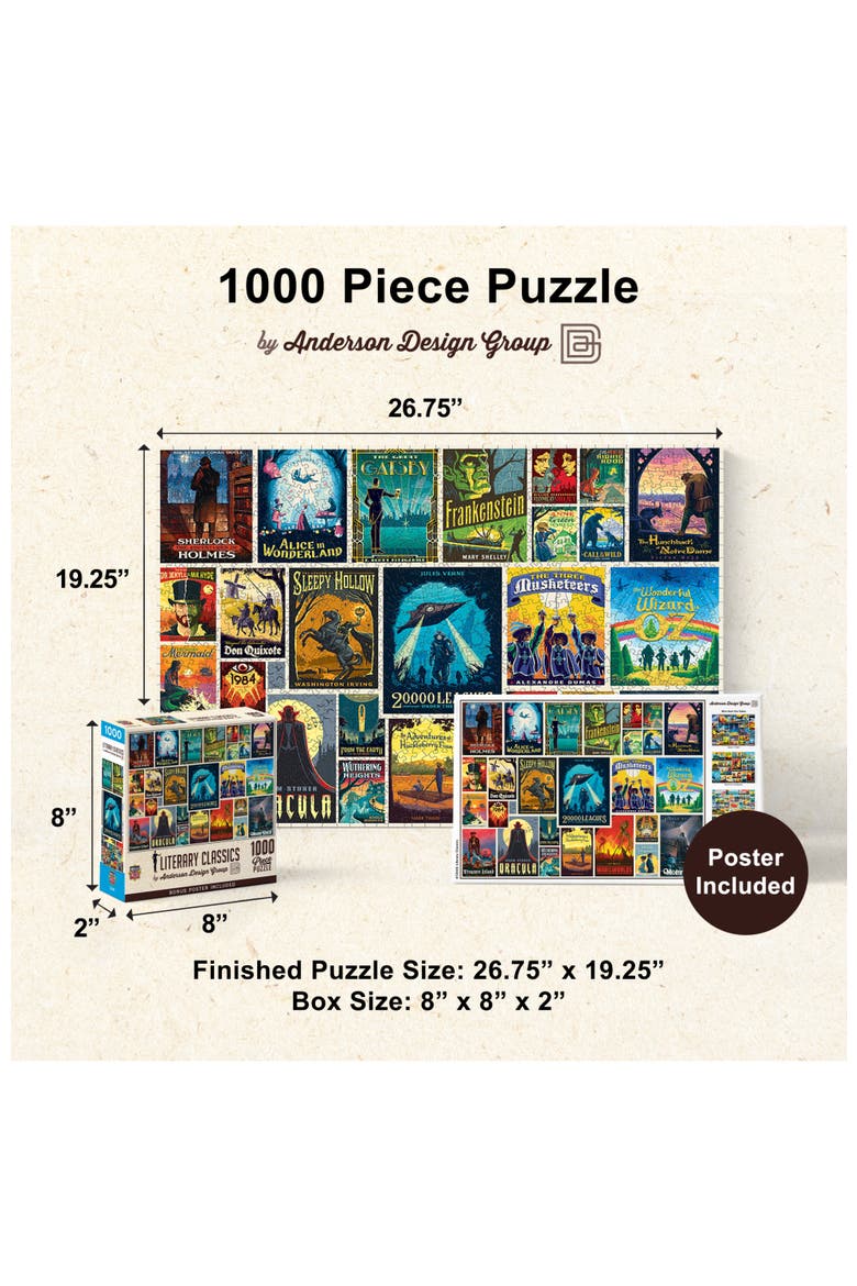 Literary Classics 1000 Piece Puzzle, Alternate, color, Multicolor