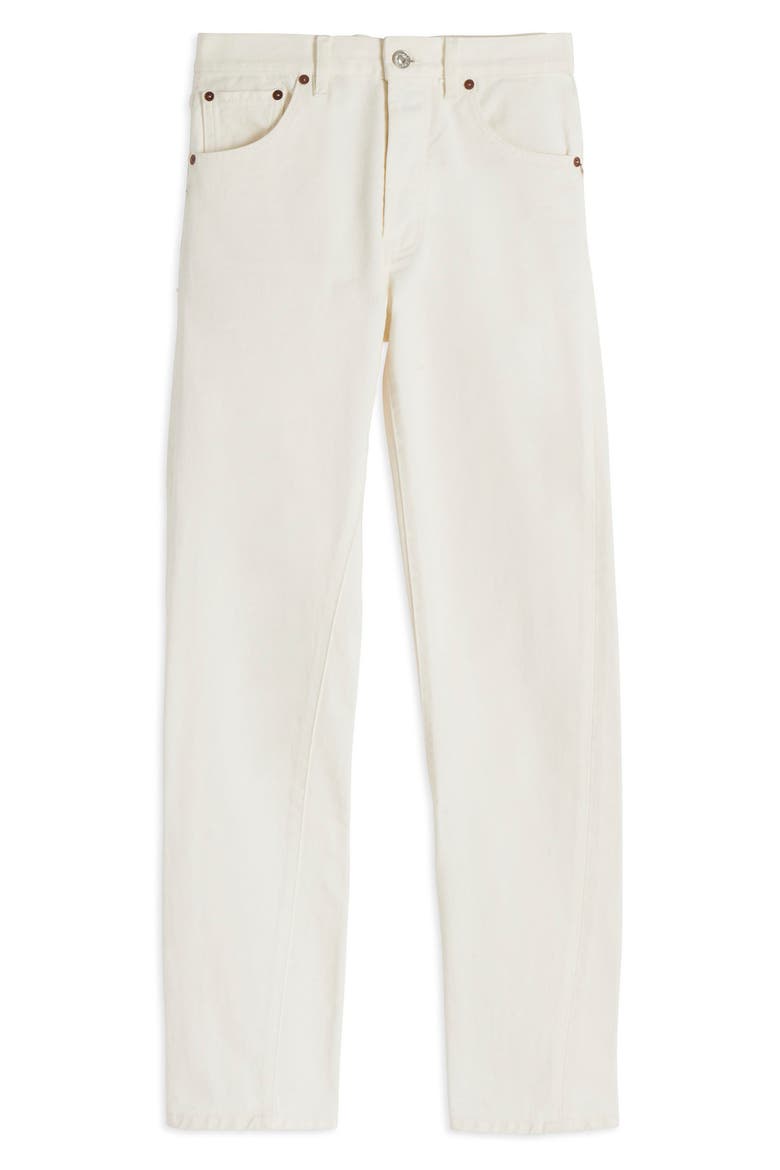 Olivia Straight Leg Button Fly Jeans, Alternate, color, OFF WHITE RINSE
