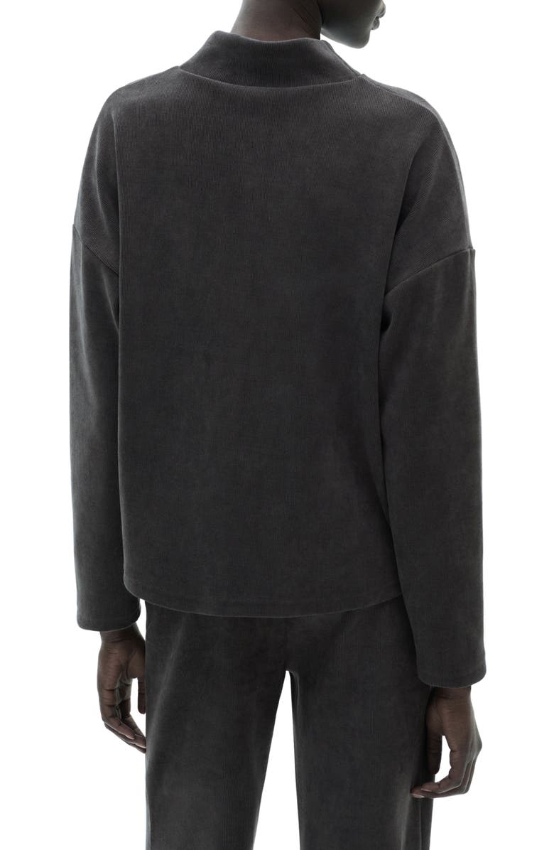 MANGO Mock Neck Corduroy Sweatshirt, Alternate, color, 
