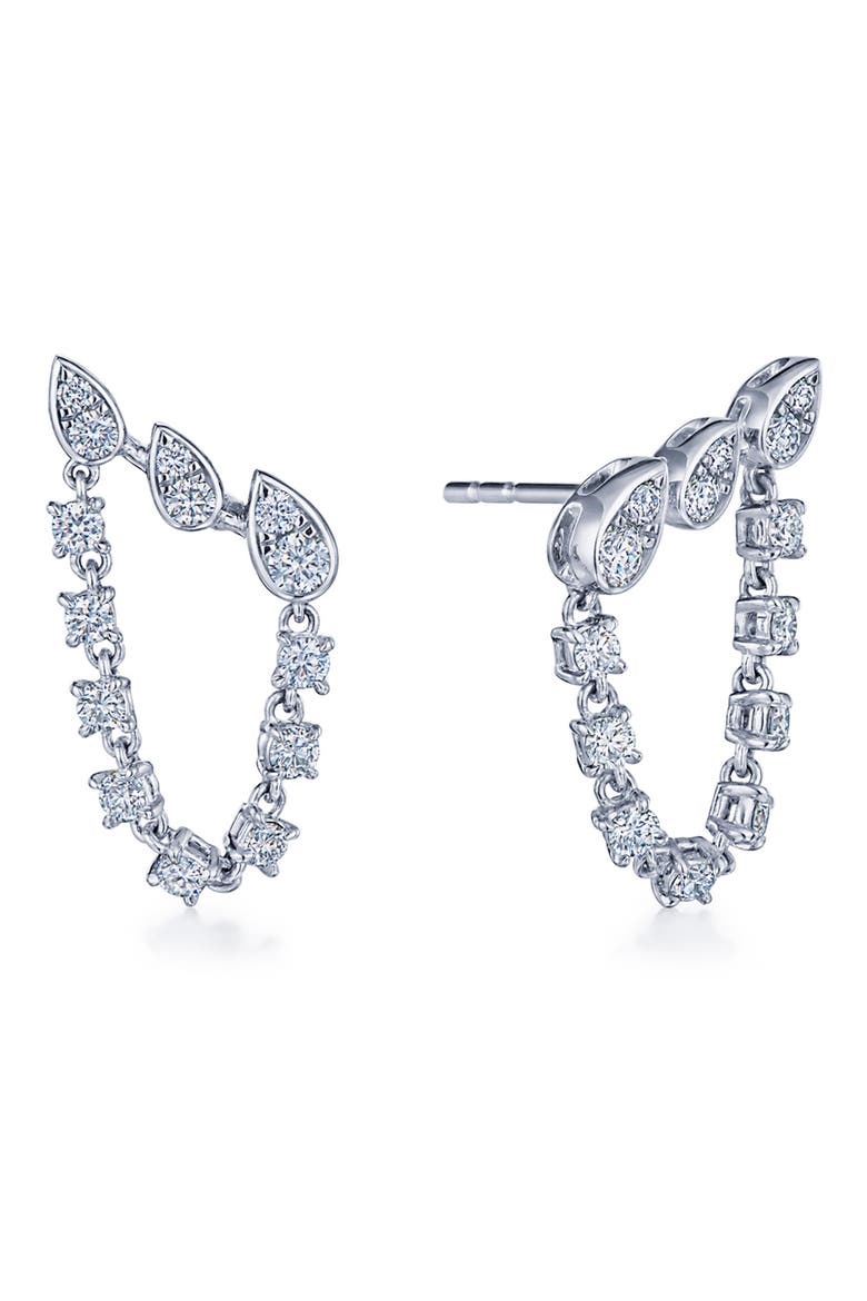 Sunburst Diamond Ear Climbers, Main, color, PLATINUM