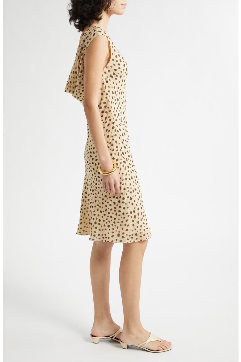 Leo Cheetah Print Drape Back Silk Georgette Dress, Alternate, color, CHEETAH