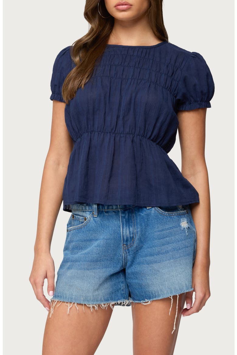 Maricella Peplum Top, Main, color, NAVY