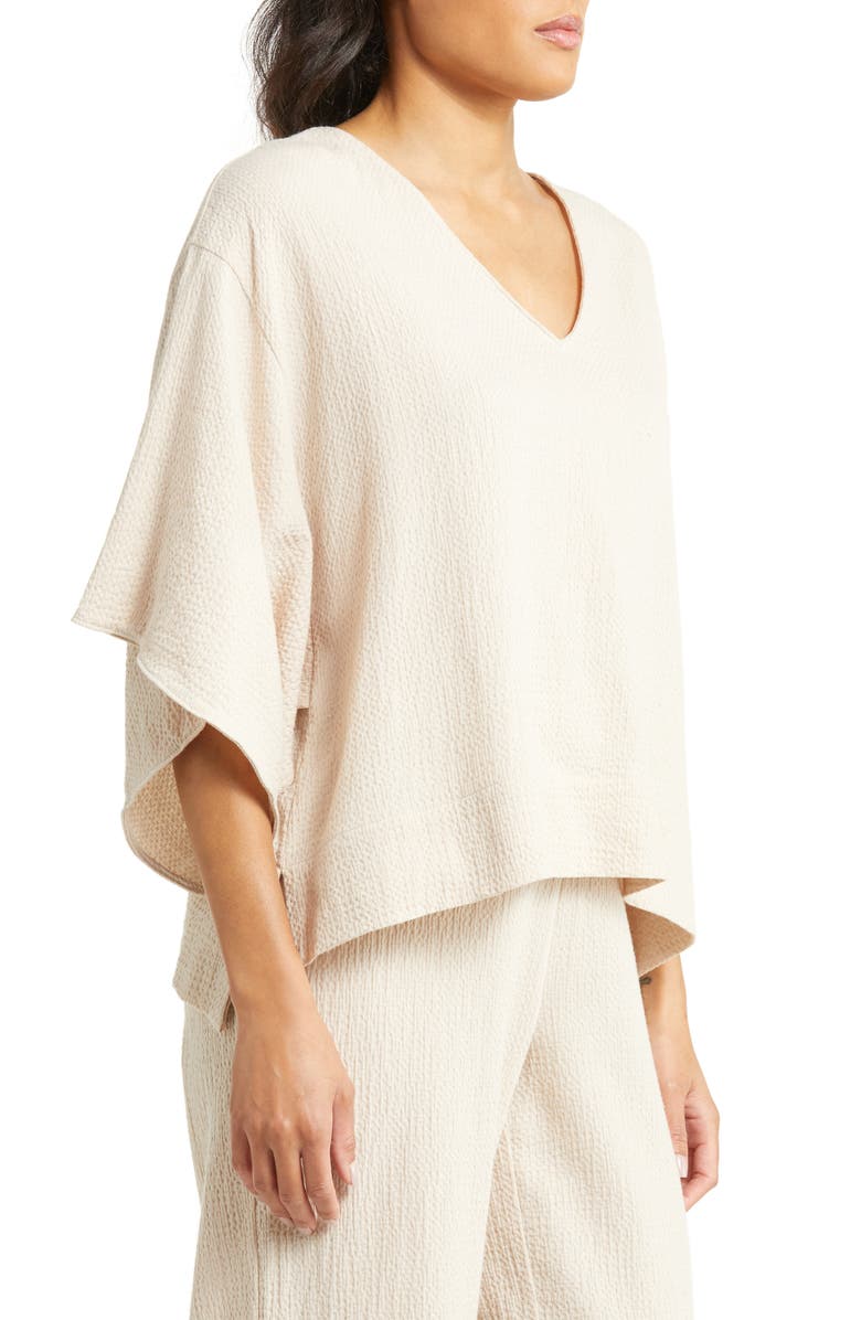 Natori Onsen Cropped Cotton Sleep Shirt, Alternate, color,