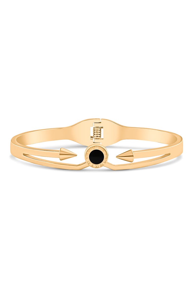 Roman Numeral Hinge Bangle, Main, color, BLACK/ GOLD
