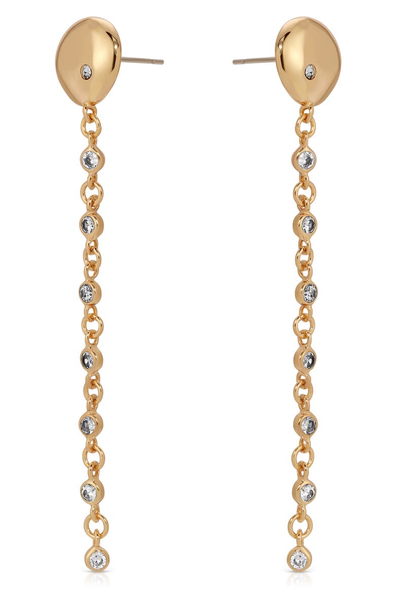 Polished Pebble Crystal Drop Earrings, Alternate, color, GOLD