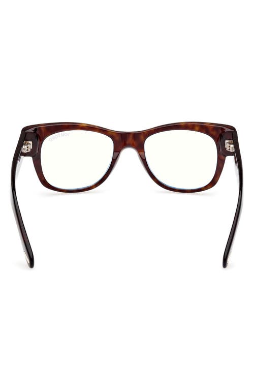 Shop Tom Ford 52mm Round Blue Light Blocking Optical Glasses In Havana Eco/blue Block