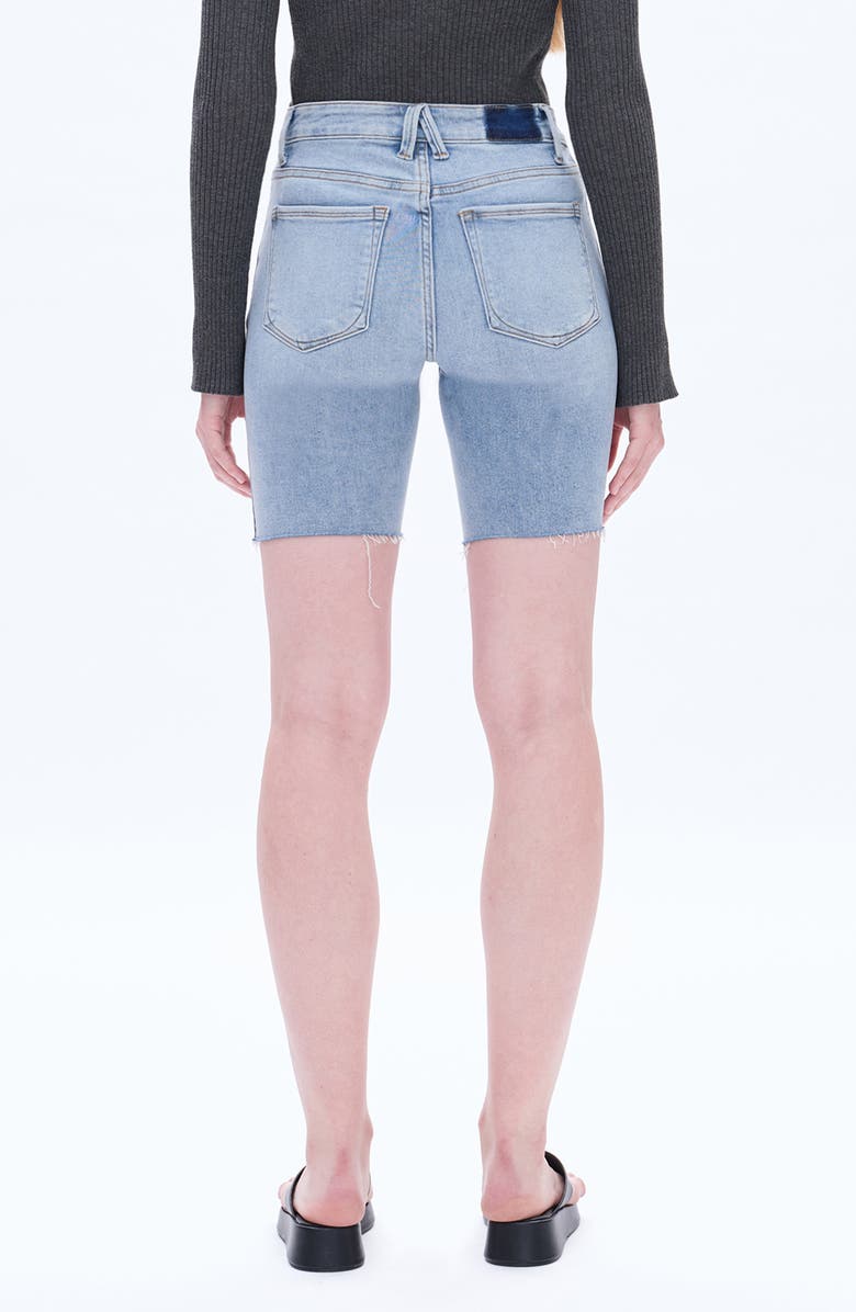 Bayeas Raw Hem Mid Thigh Denim Shorts, Alternate, color, Wave