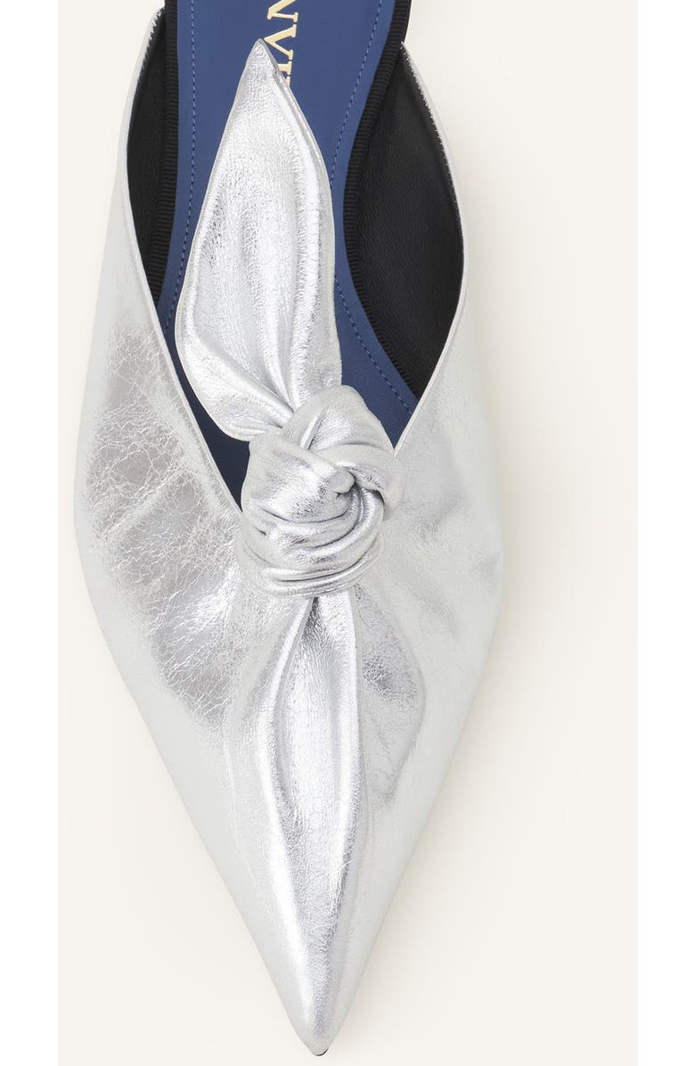 Lanvin MIDNIGHT STEP BOW MULE IN METALLIC LEATHER, Alternate, color,