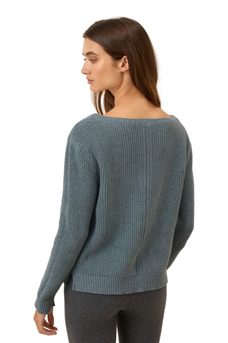 Luxe Knit Boatneck Sweater, Alternate, color, River Rock Heather