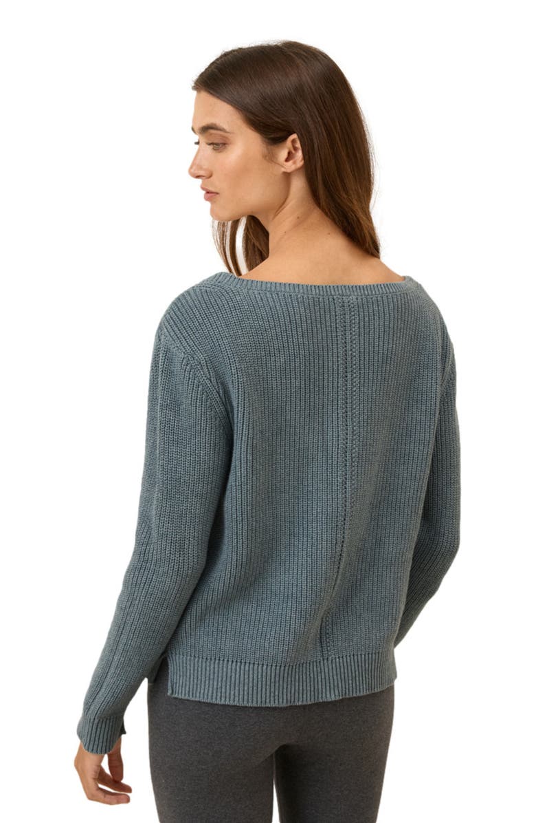 Pact Luxe Knit Boatneck Sweater, Alternate, color, River Rock Heather