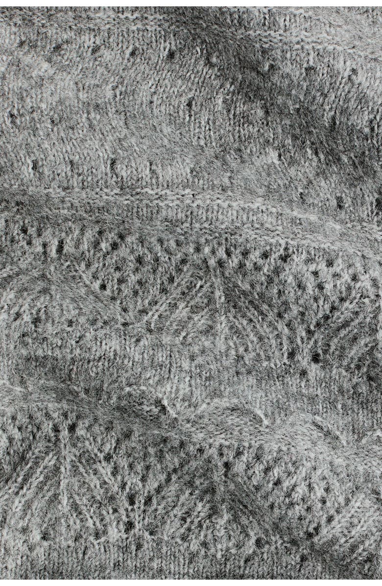 H&M Pointelle-knit Cardigan, Alternate, color, Gray Melange