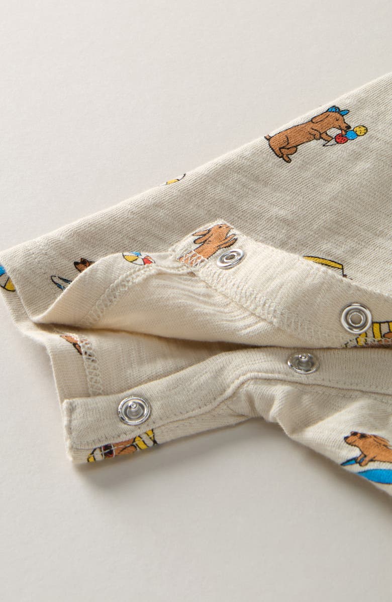Tucker + Tate Henley Pocket Romper, Alternate, color, Beige Oatmeal Summer Dogs