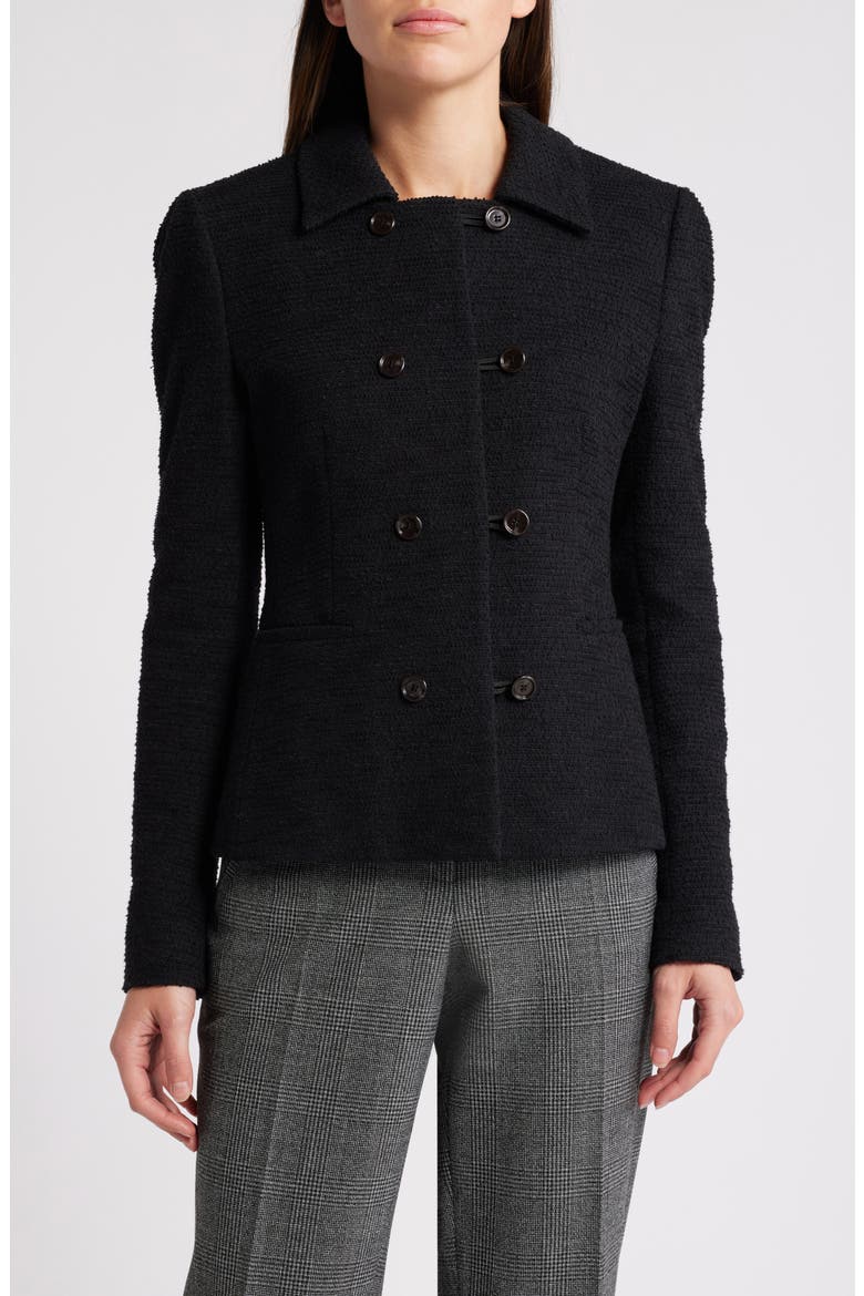 Jopana Double Breasted Tweed Jacket, Main, color, BLK