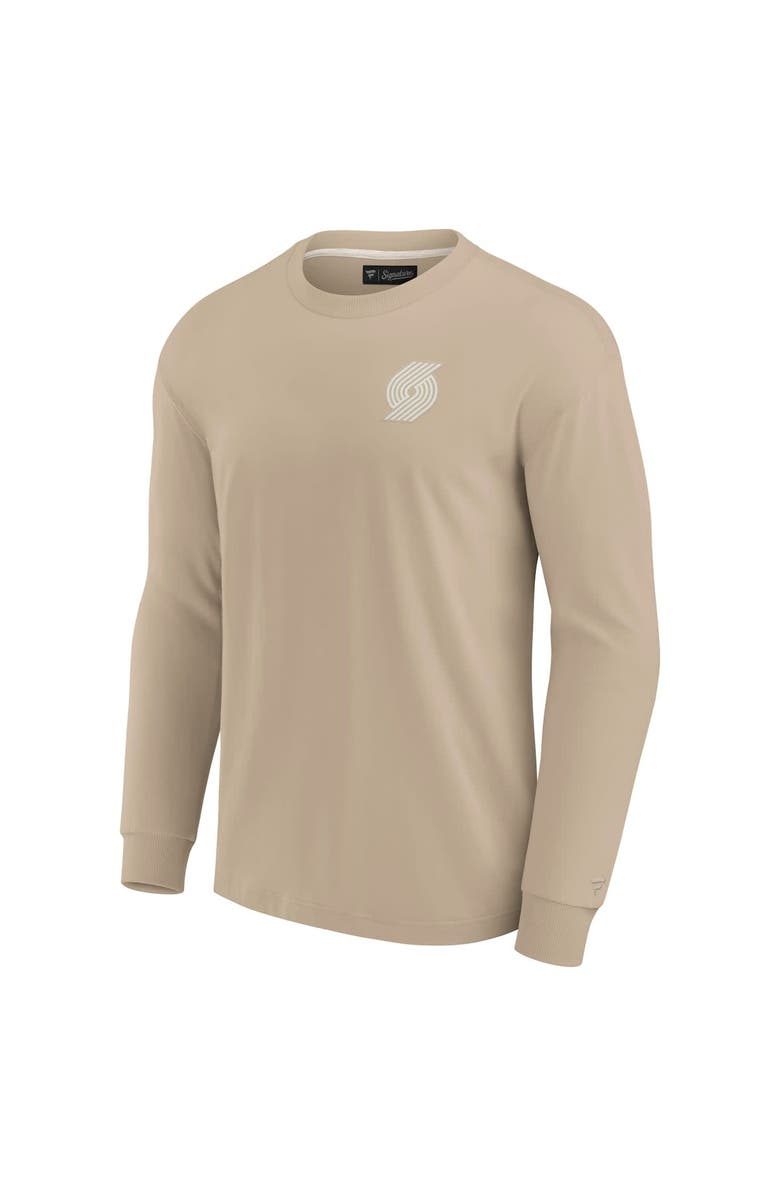 Fanatics Signature Unisex Fanatics Signature Khaki Portland Trail Blazers Elements Super Soft Long Sleeve T-Shirt, Alternate, color, Khaki