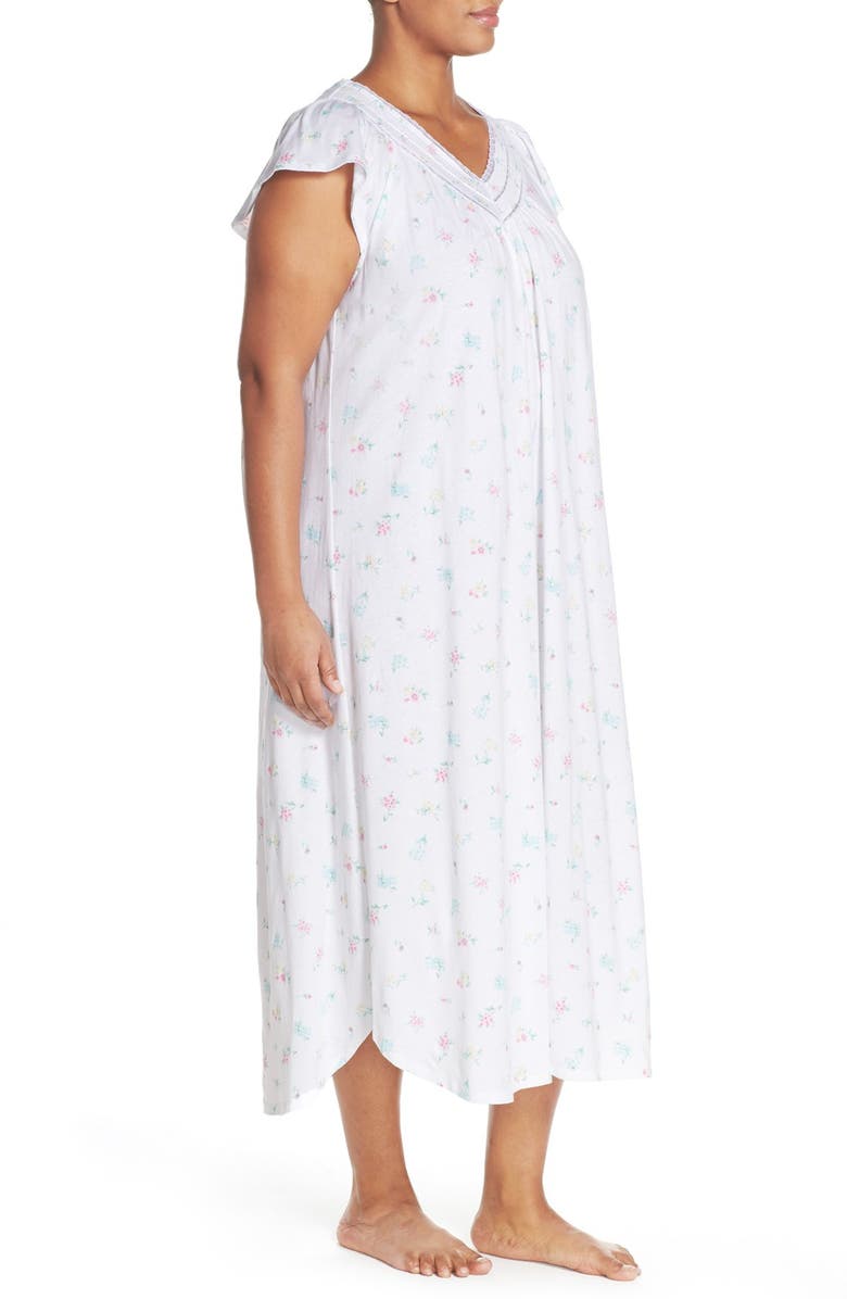 Carole Hochman Designs Floral Cotton Long Nightgown, Alternate, color, 