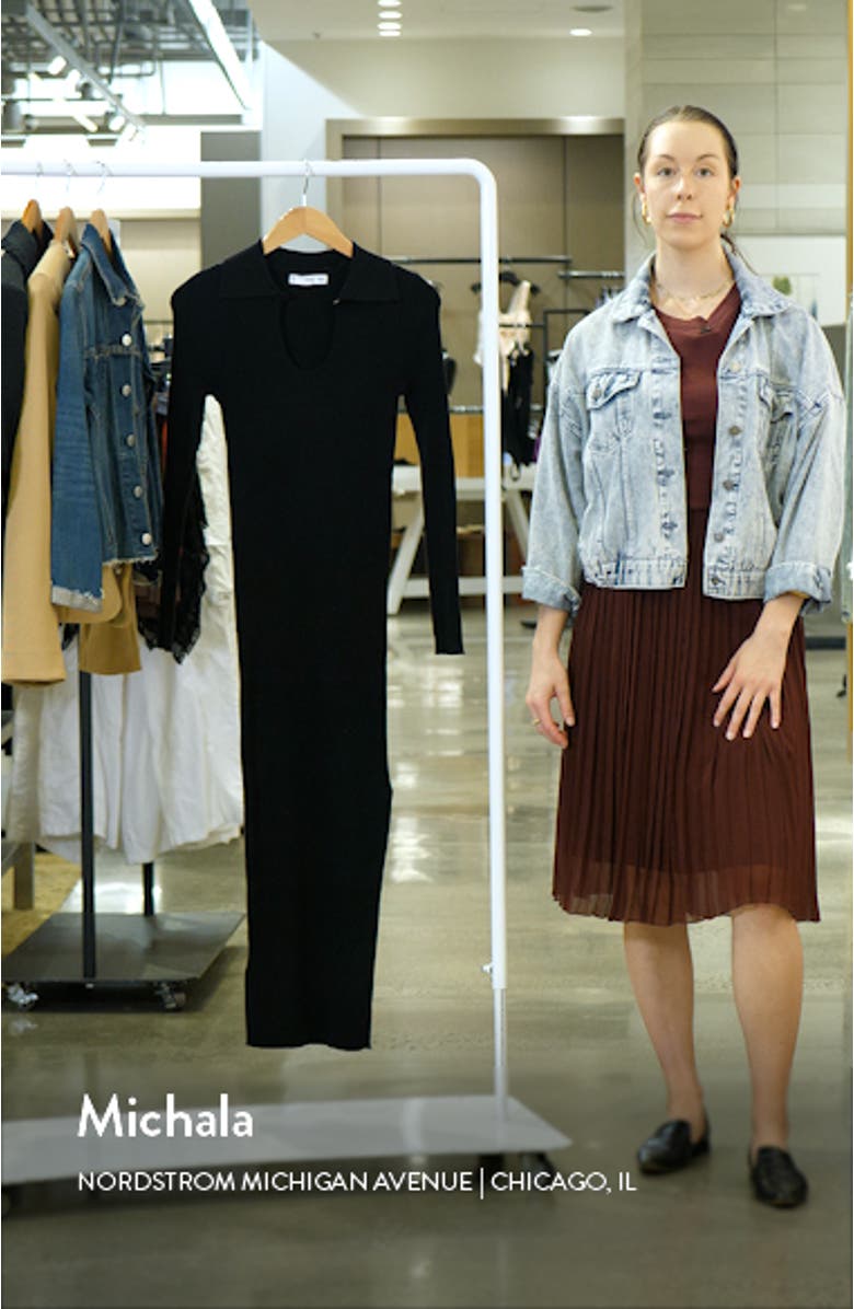 Rib Long Sleeve Sweater Dress, sales video thumbnail