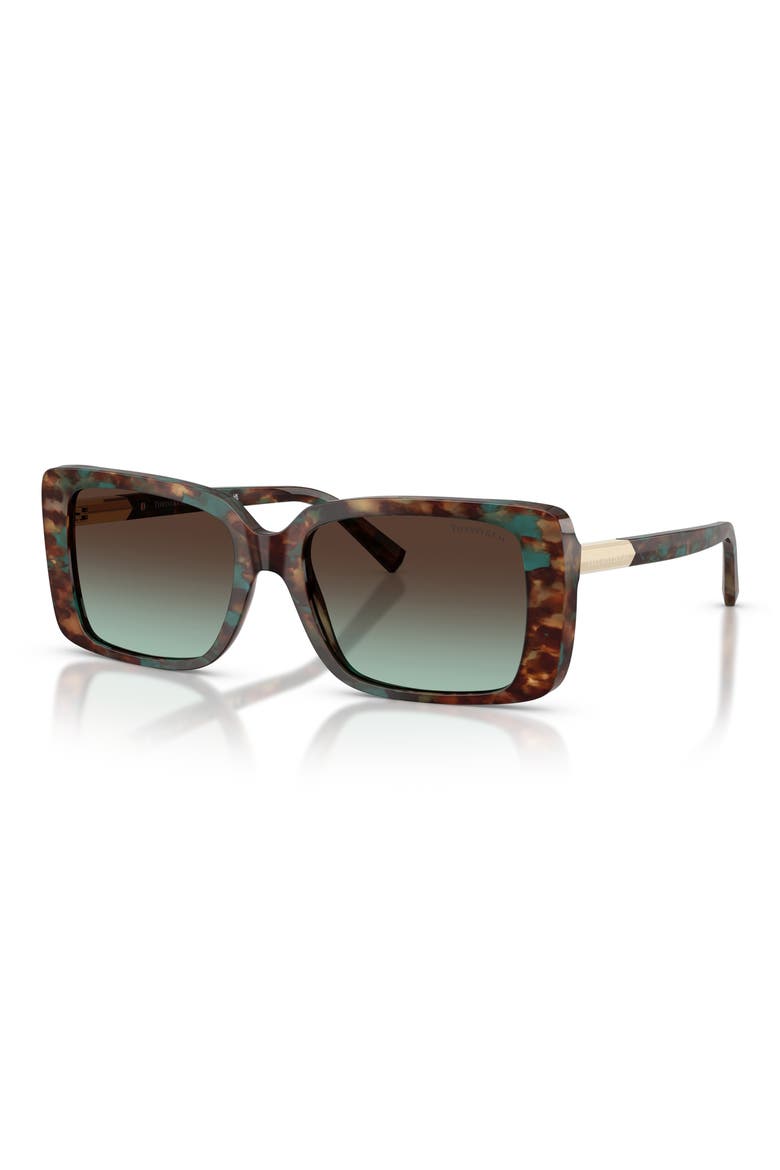 55mm Gradient Rectangular Sunglasses, Alternate, color, BROWN TIFFANY HAVANA / AZURE